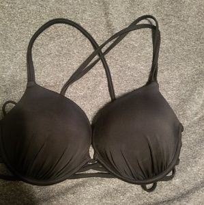Cute bathing suit top molded cups black